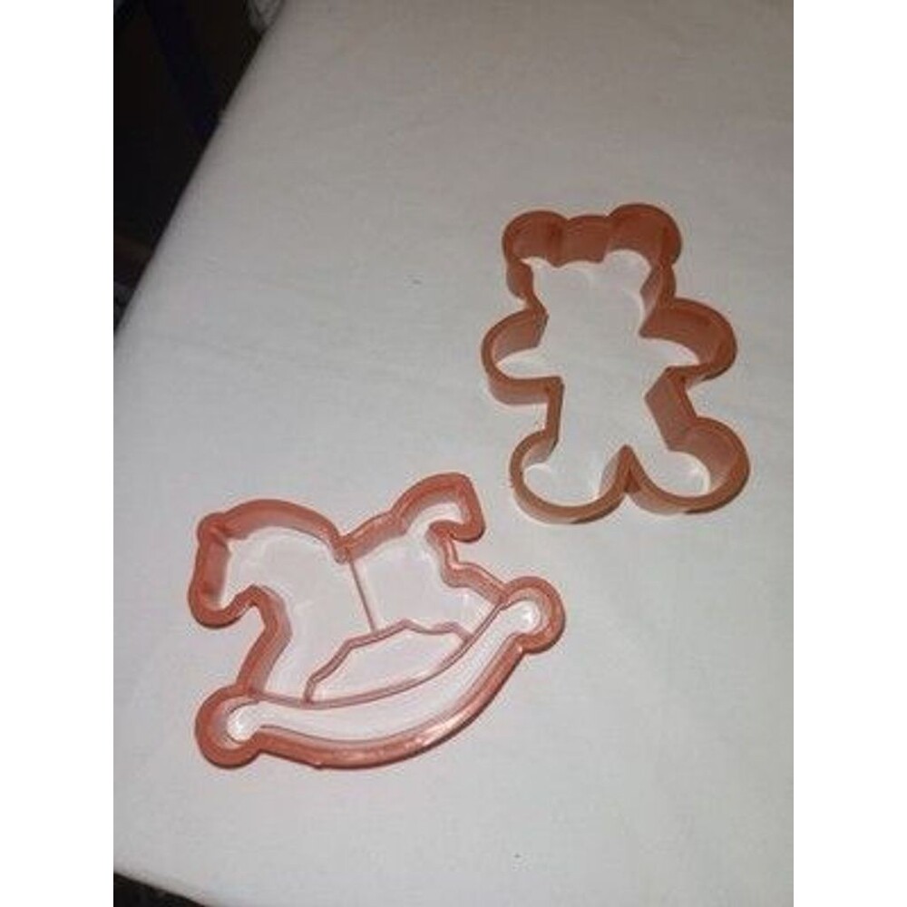 ROCKING HORSE Bear Cookie Cutter 3” x 4” Red Plastic 1986 Hallmark